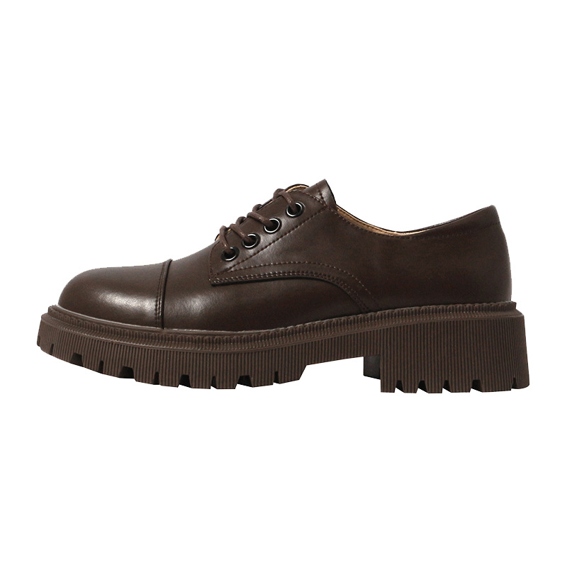 Platform Heel Platform Leather Shoes Women foto 3