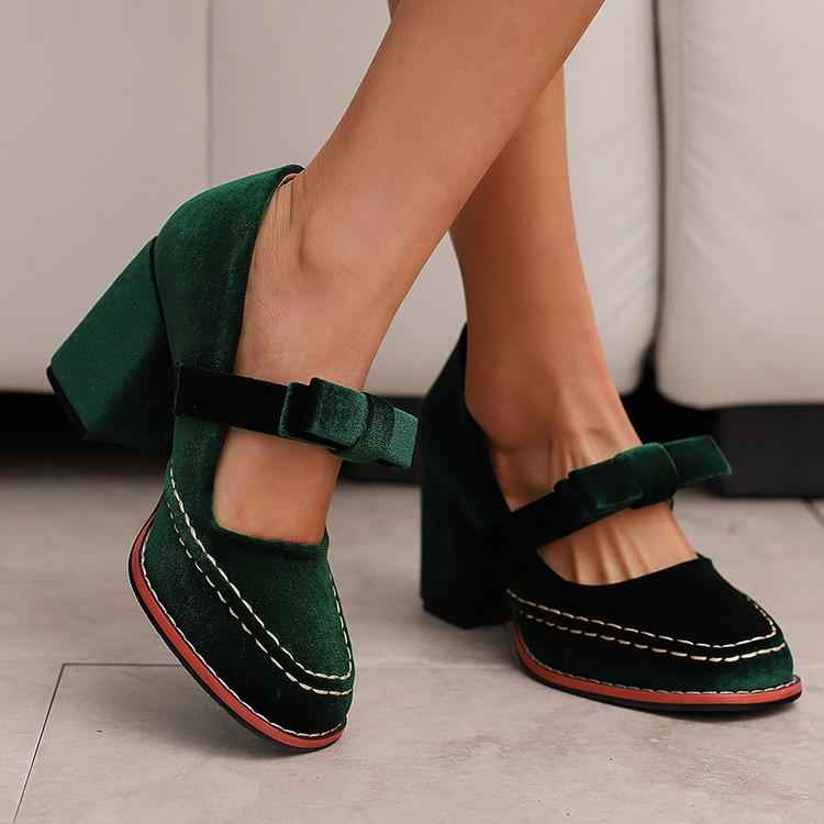 Womens Stylish Low-cut High Heels With A Bow Detail foto 5