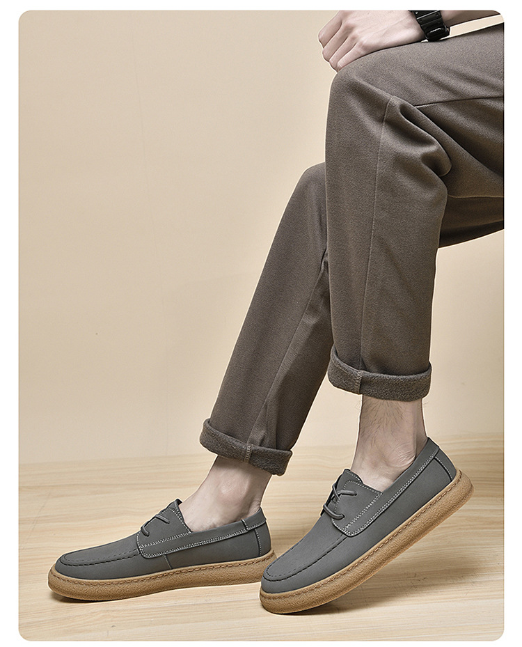 Men's Plus Size Breathable Vintage Skateboard Shoes All-match Fashion Cattlehide Leather Fashion Casual Shoes foto 2