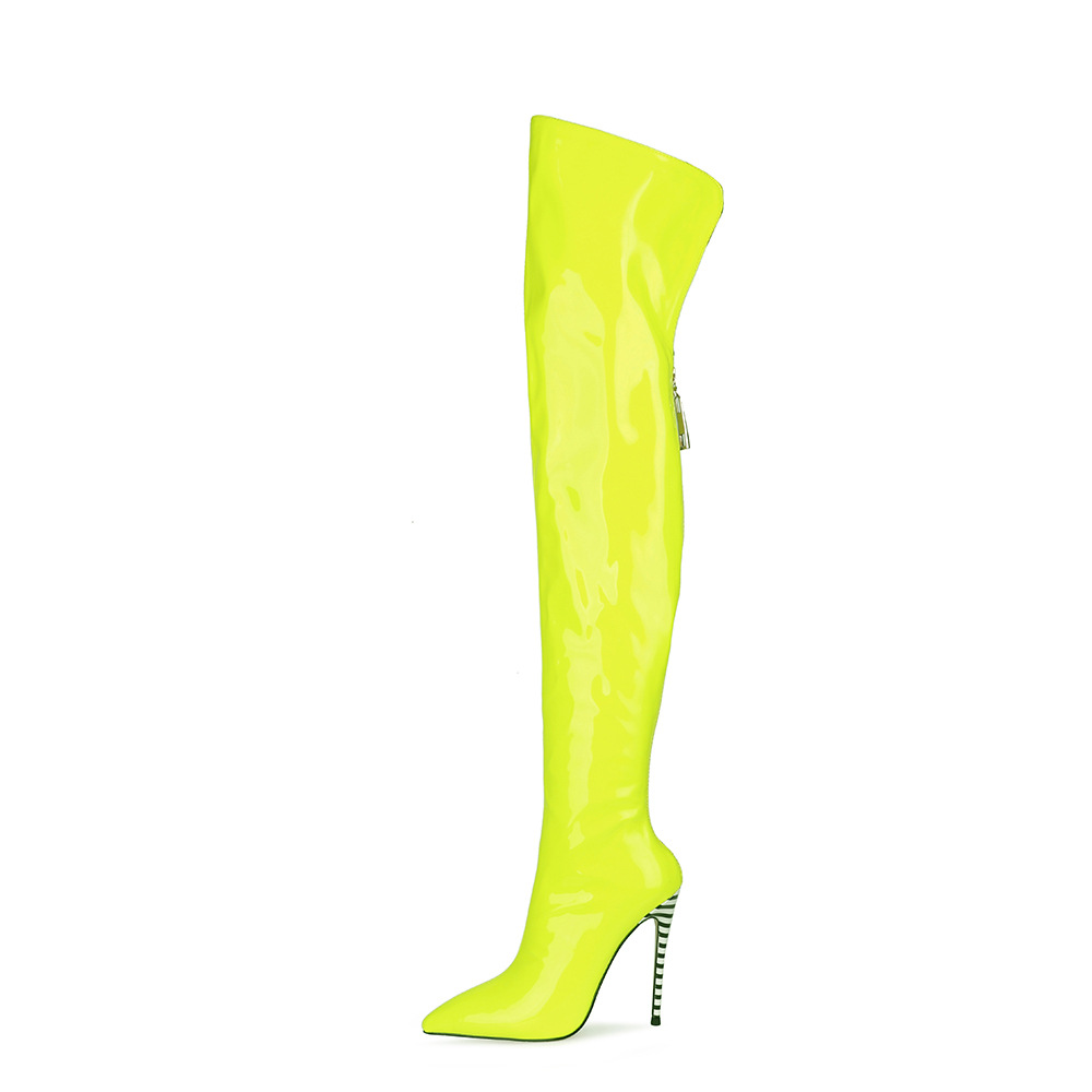 High-heeled Pointed-toe Over-the-knee Plus-size Womens Boots foto 4
