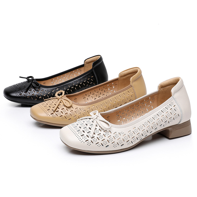 Summer Genuine Leather Breathable Low-cut Women's Shoes foto 5