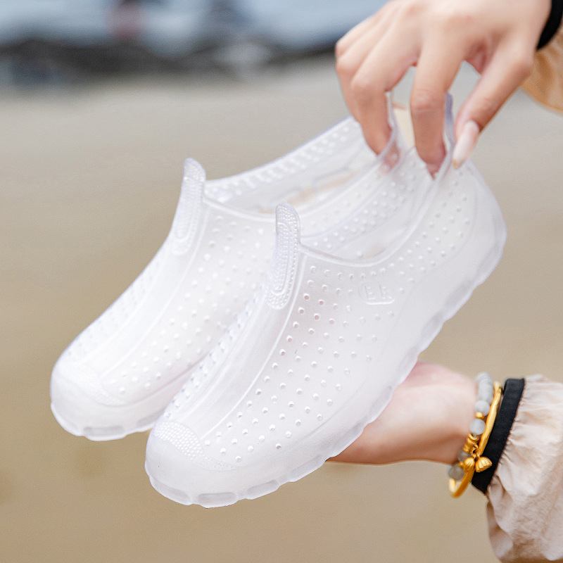 Parent-Child Air-permeable Beachwear Wading Shoes Translucent Lazy Casual Low-top Rain Boots Small Size foto 2