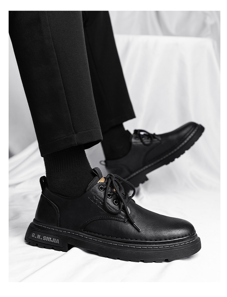 Men's Summer Breathable Casual Leather Shoes Martin Boots foto 3