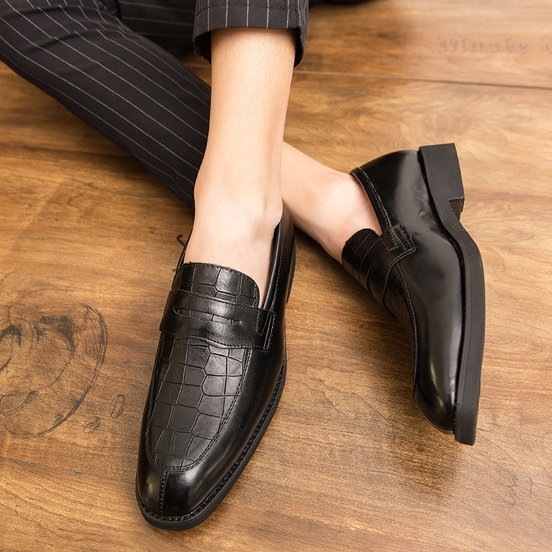 Men's Pointed Leather Shoes British Korean Leisure foto 3