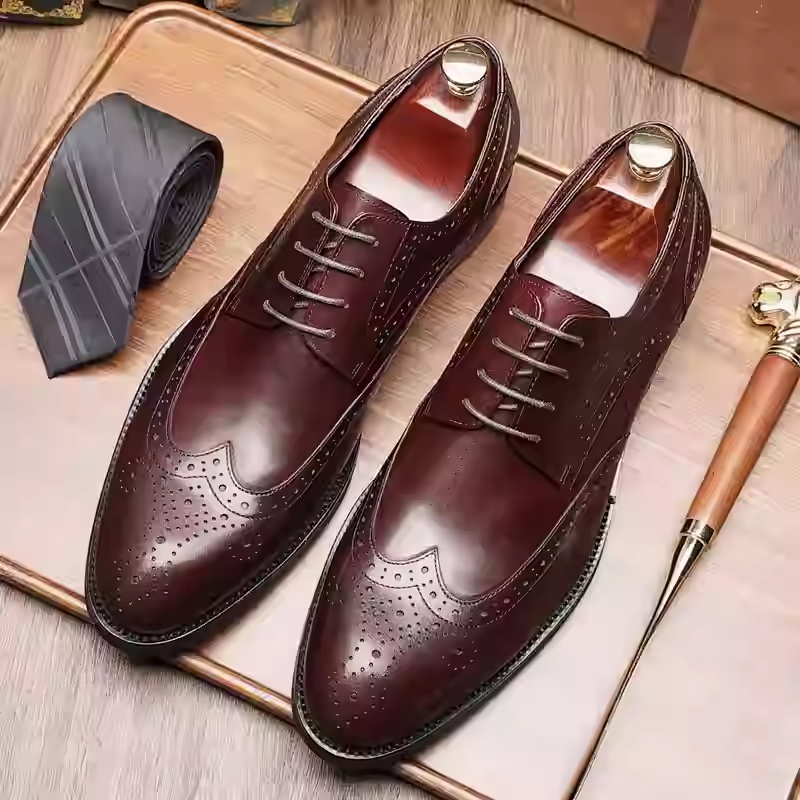 Men's British Pointed Toe Business Formal Wear Wedding Shoes foto 3
