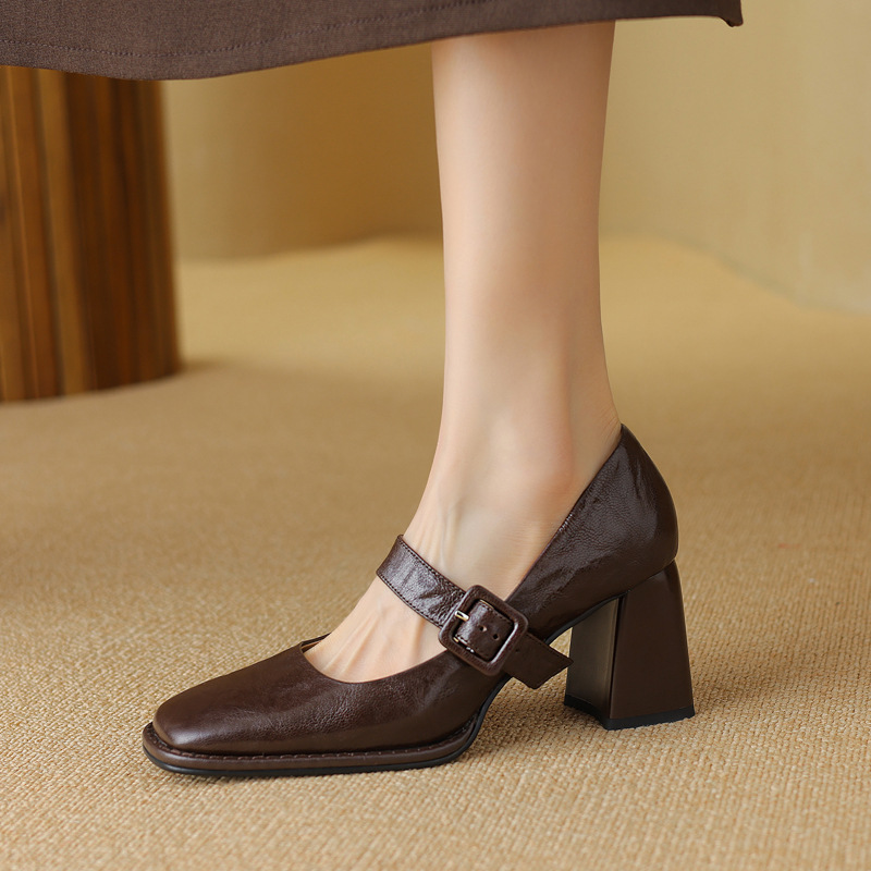 Elegant, Versatile Sheepskin Mary Jane Shoes With A Premium Leather Buckle foto 4