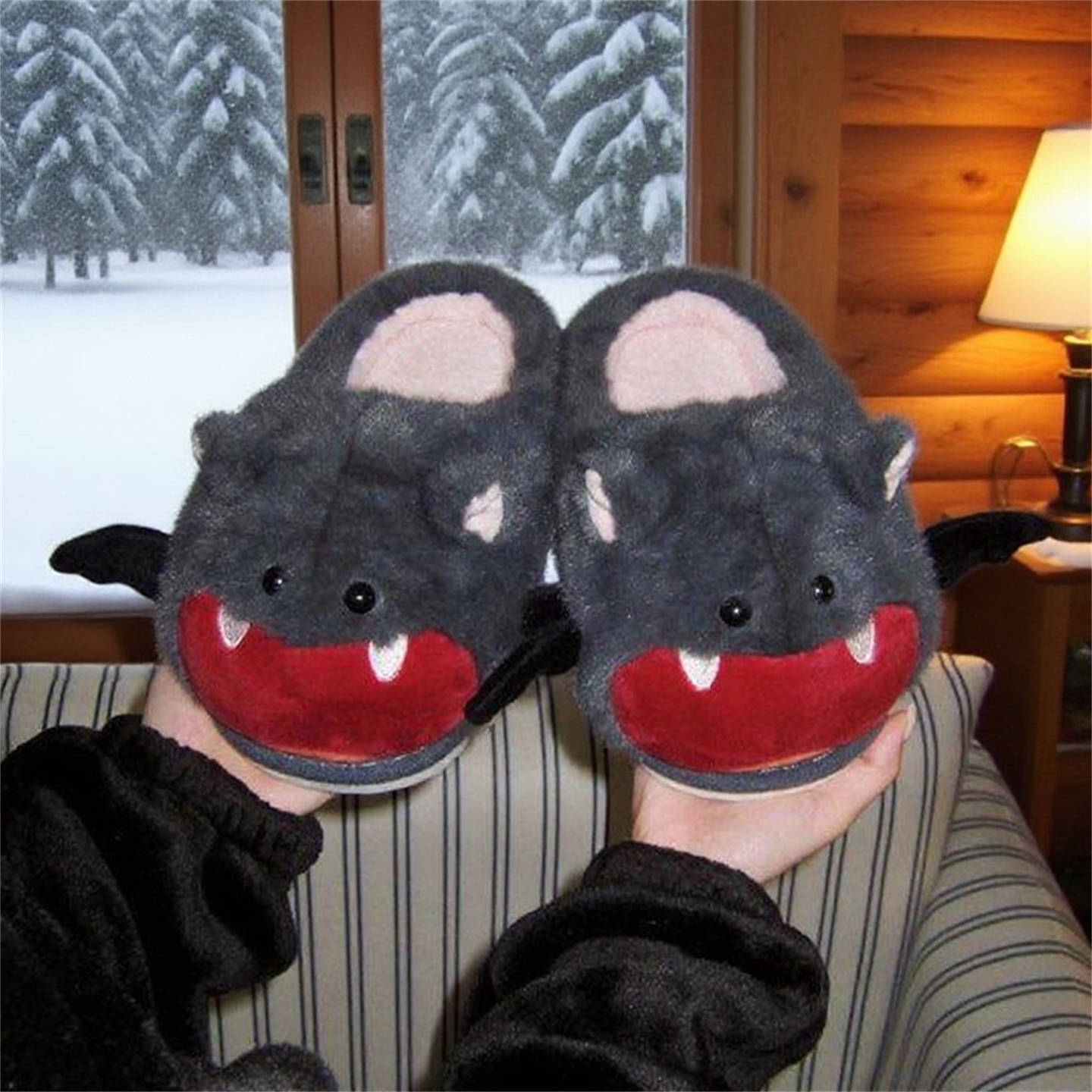 Cute Bat Halloween Personality Ins Cotton Slippers foto 3