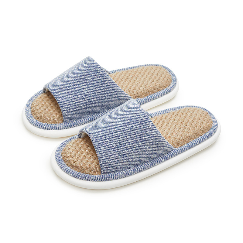 Indoor Wooden Floor Four Seasons Linen Thick Bottom Summer Slippers Women foto 3