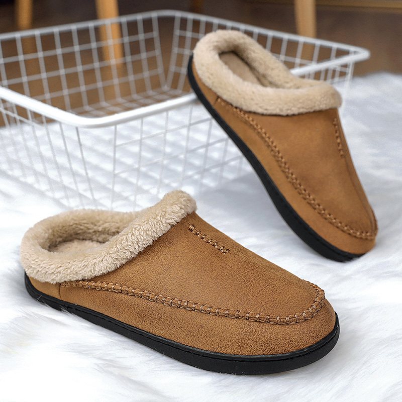 Indoor Warm Anti Slip And Plush Cotton Shoes For Men foto 5