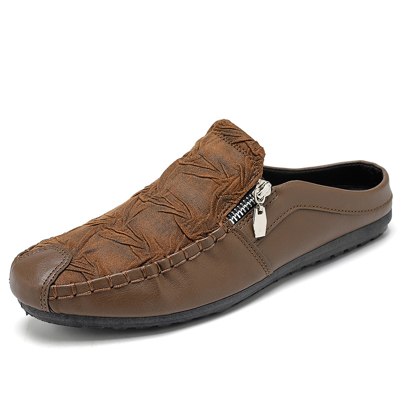 Men's Half Slippers Gommino Trendy Heel-free Men's Shoes Casual Lazy Slippers Gommino Semi Slippers foto 5