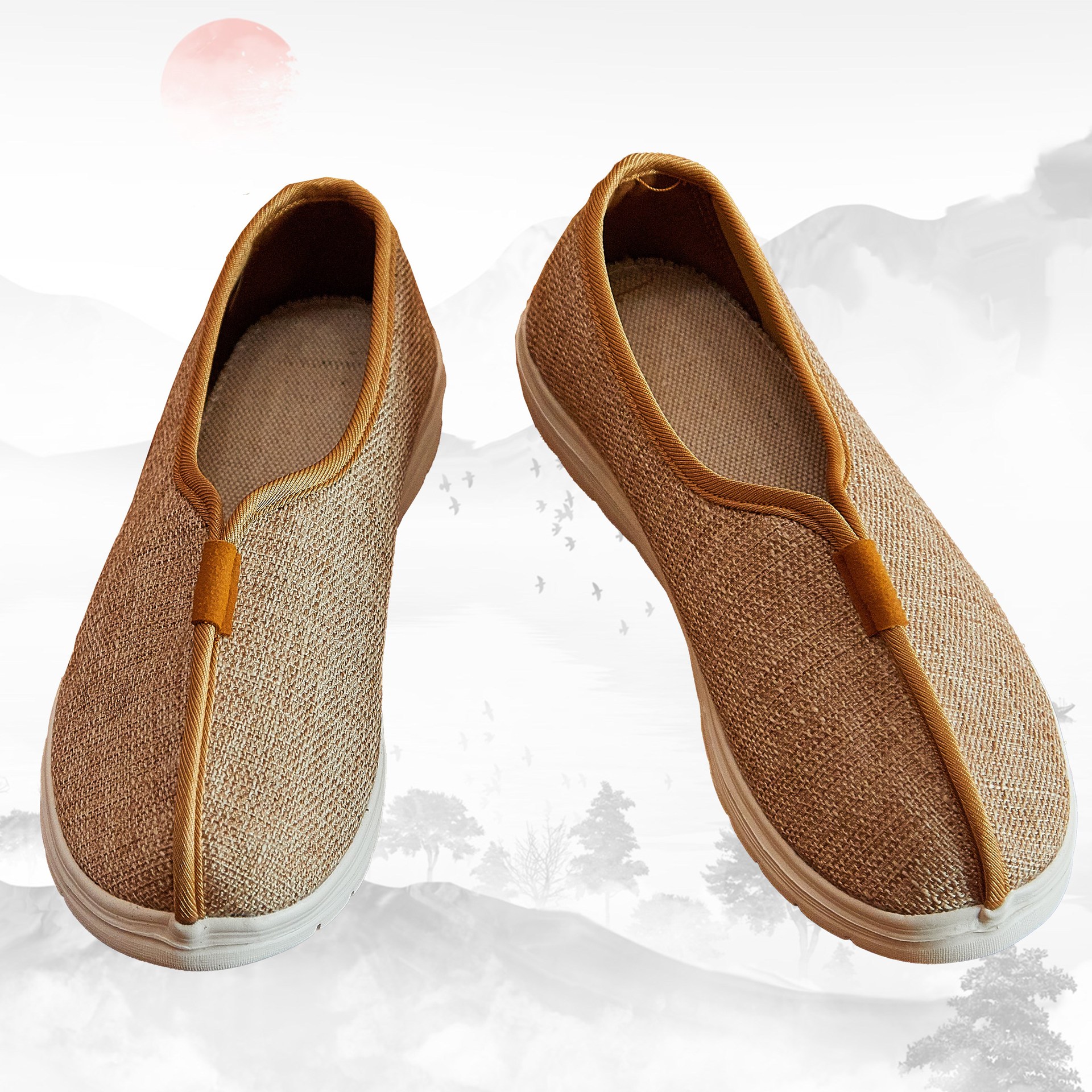 Summer Linen Monk Shoes Breathable Monk Shoes Cotton And Linen Wear-resistant foto 4