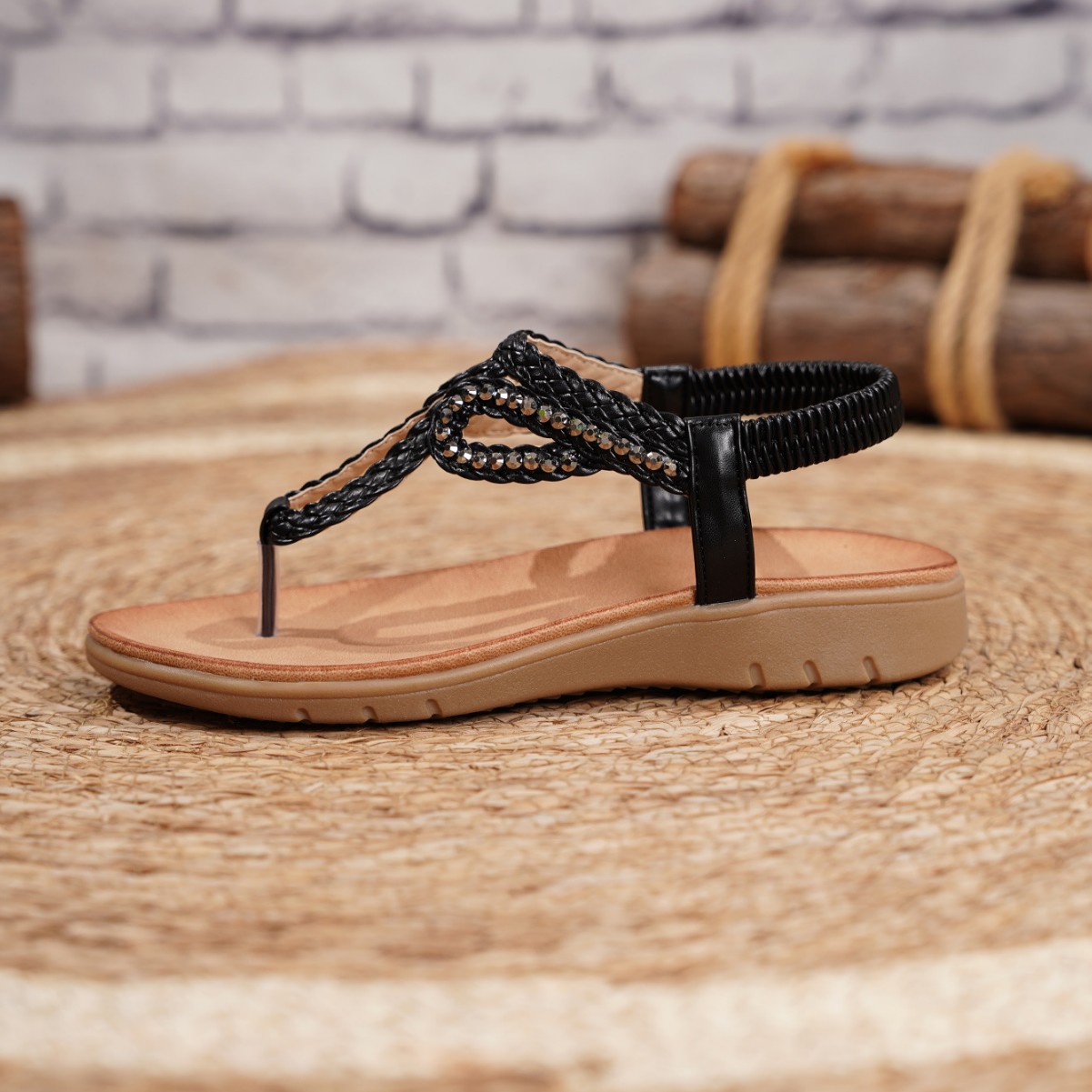 Stylish Rhinestone Beach Sandals Bohemian-style Womens Sandals For Vacation foto 5