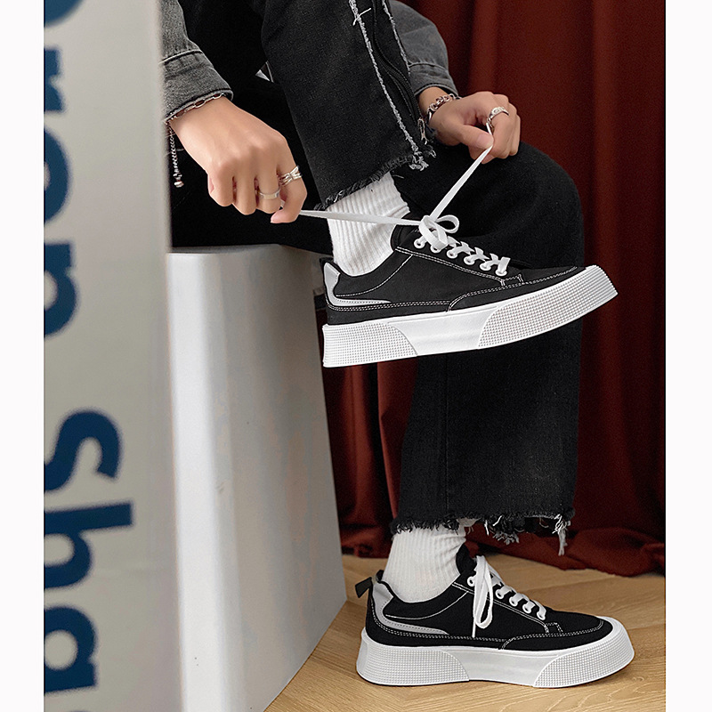 Canvas Breathable Low Top Platform Men's Casual Sneakers foto 4