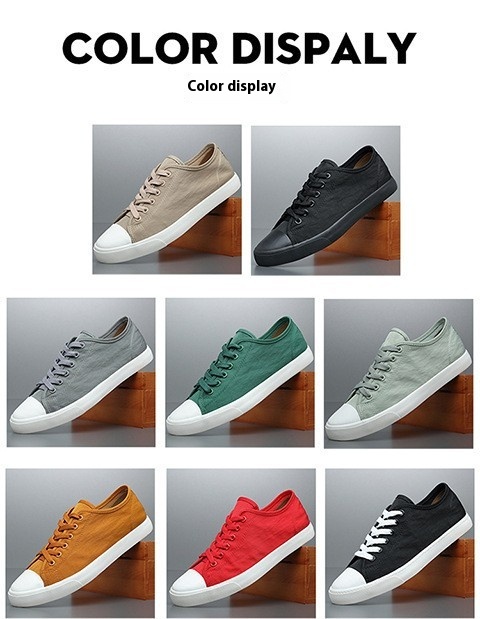 Men's Breathable Casual Fashion Lace-up Canvas Shoes foto 3