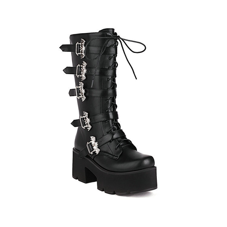 Women's Chunky-heeled Platform Thigh-high Boots foto 5