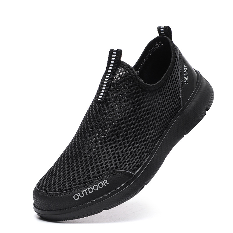 Men's Summer Breathable Mesh Surface Shoes Round Toe Slip-on foto 5