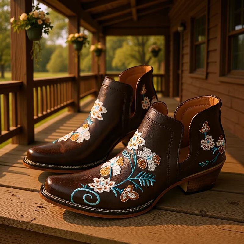 Fashionable And Versatile New Womens Embroidered Ankle Boots foto 5