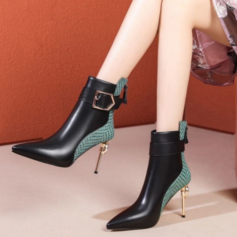 New European And American-style Fashionable Ankle Boots With Pointed Toes And Back Zippers foto 4