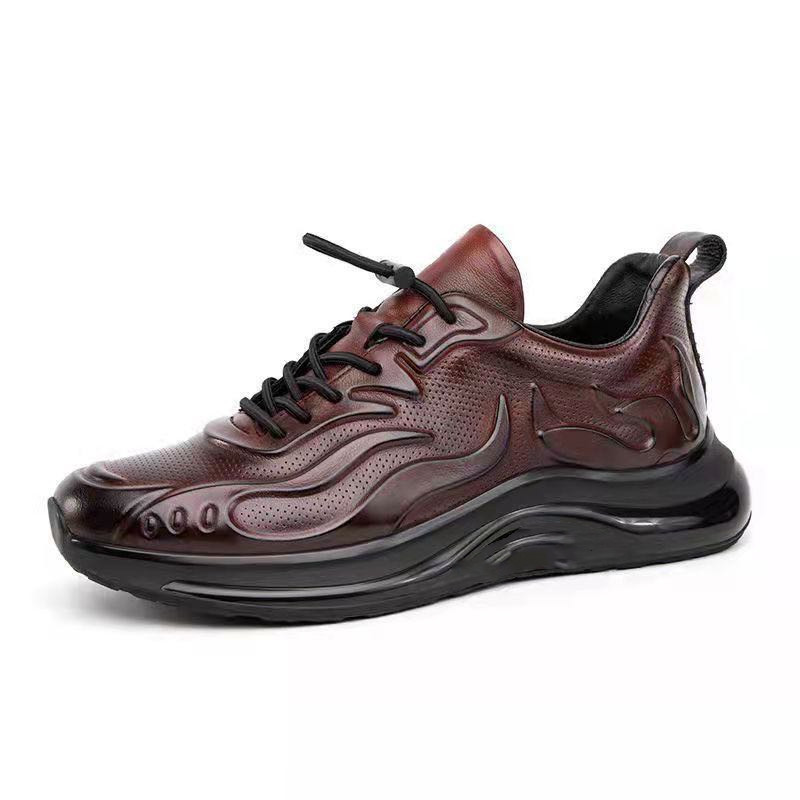 Autumn Leisure Elastic Band Men's Leather Shoes foto 2