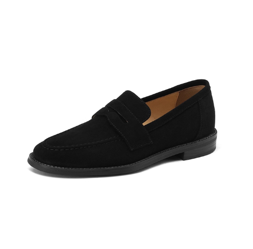 Women's Leather Flat Retro Slip-on Loafers foto 3