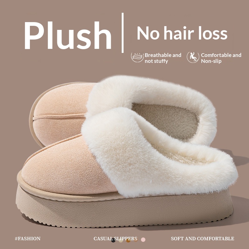 Indoor Warm Anti-slip Thick Sole Deodorant Couple Cotton Slippers foto 4