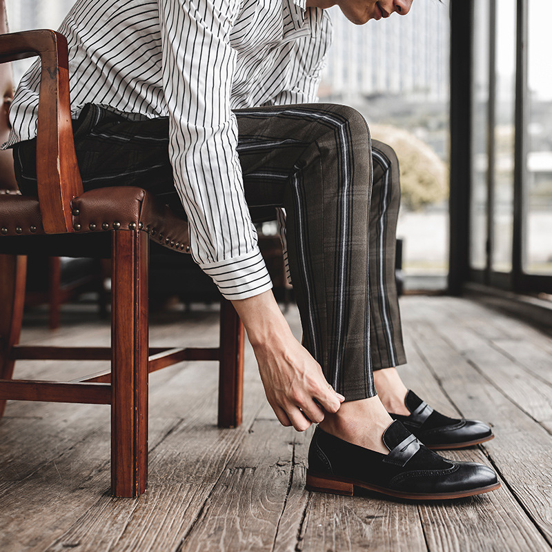 British Style Casual Leather Shoes Men's Retro foto 4