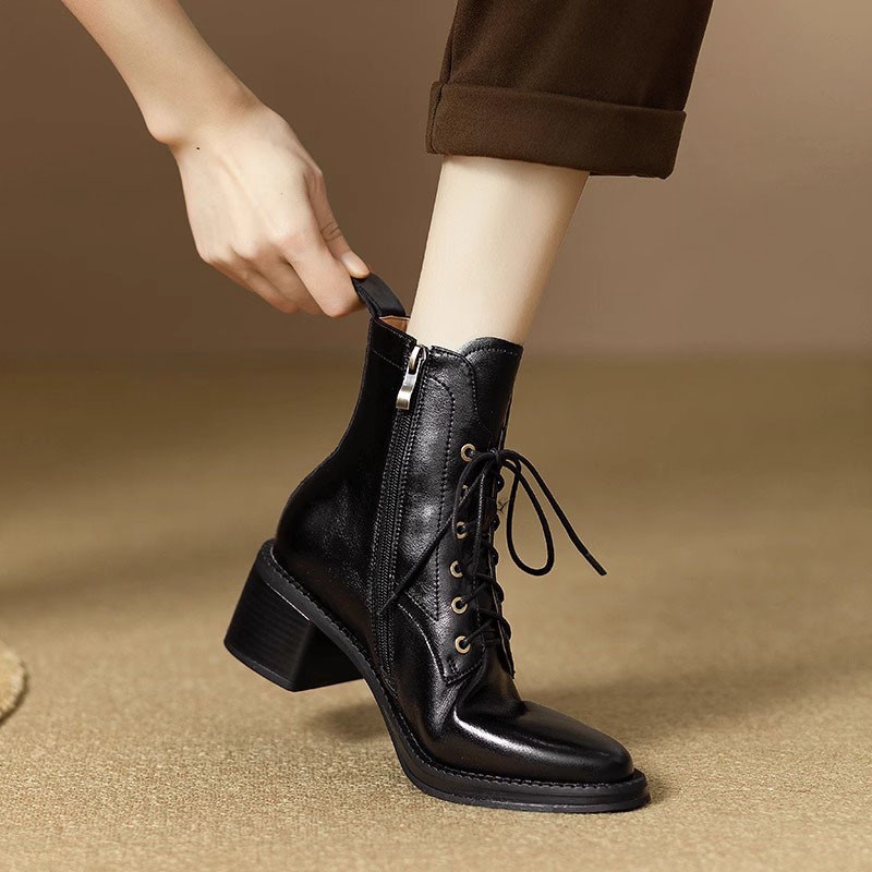 Women's French Elegant Pointed-toe Short Tube Boots foto 2