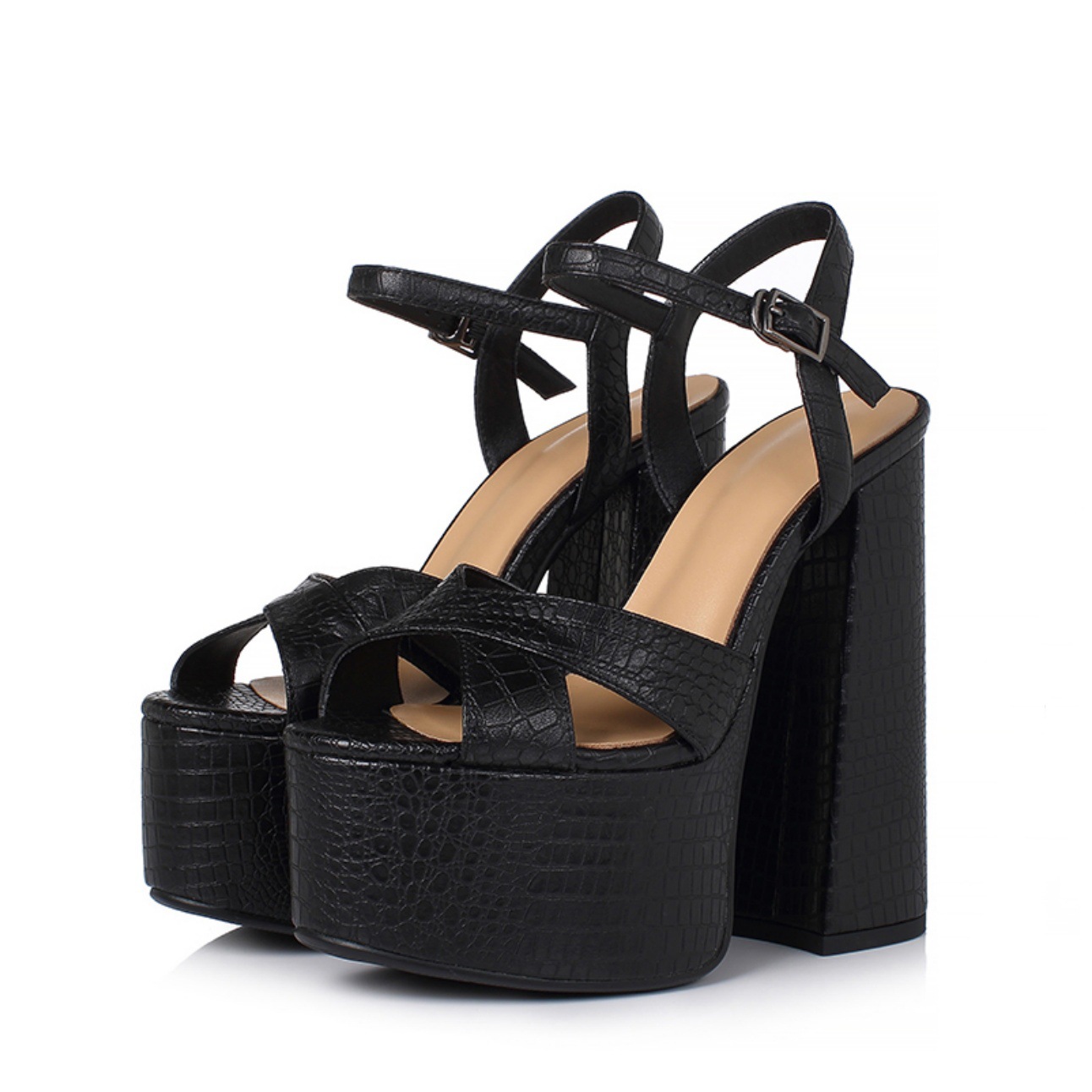 Women's Chunky Heel High Heel Platform Sandals foto 4