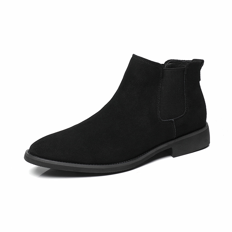 Breathable Autumn And Winter British Style Pointed Suede Short Martin Boots For Men foto 2