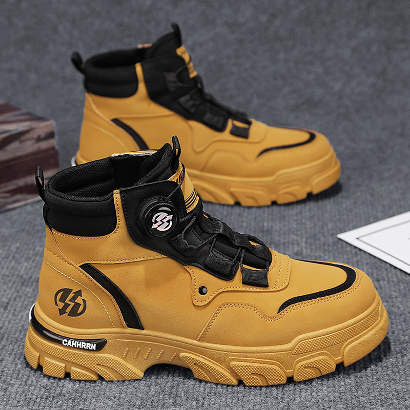 New Outdoor Men's Non-slip Thick Bottom High-top Casual Shoes