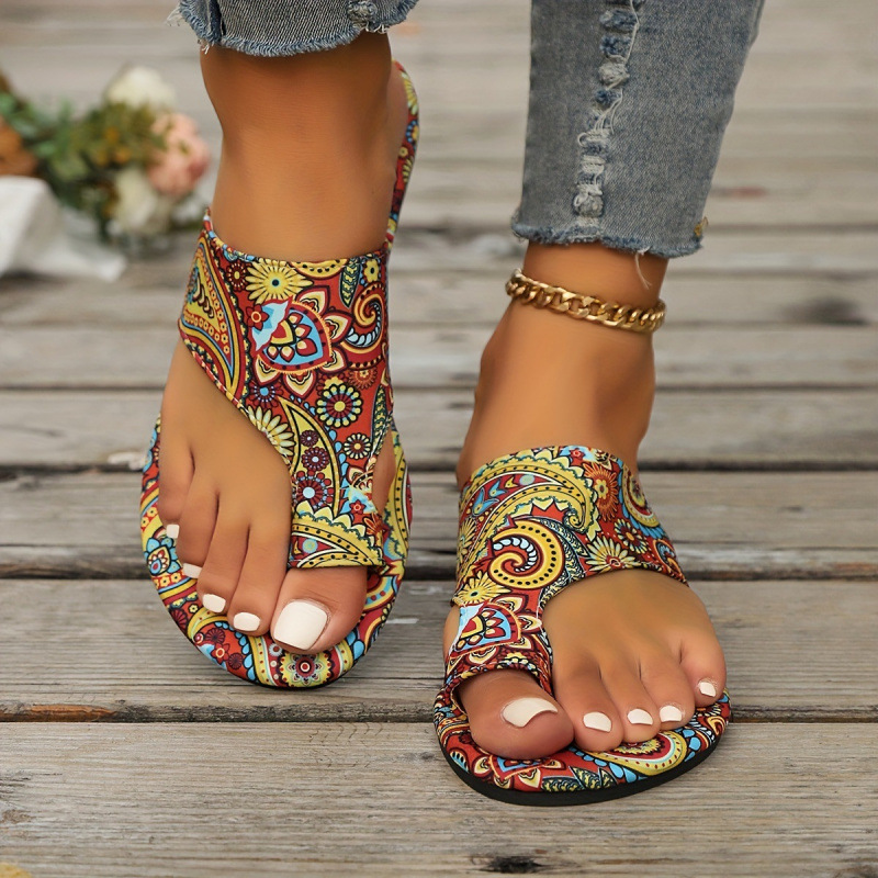 European And American-style Floral-print Open-toe Sandals foto 2