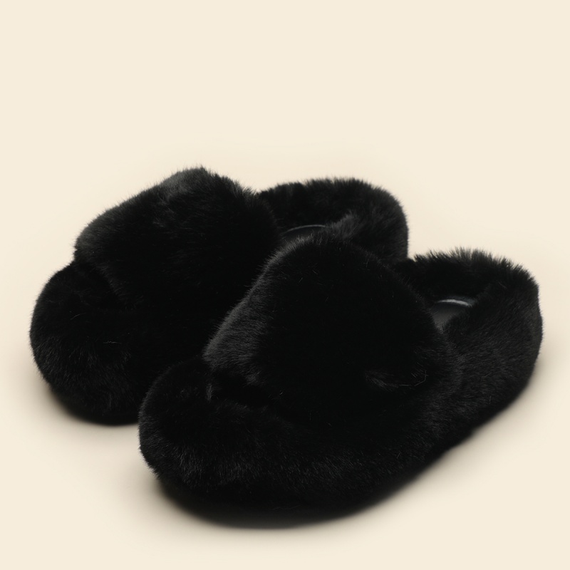 Heart-shaped Thick Bottom Fluffy Slippers Women's Outer Wear New Autumn And Winter Fleece-lined foto 2
