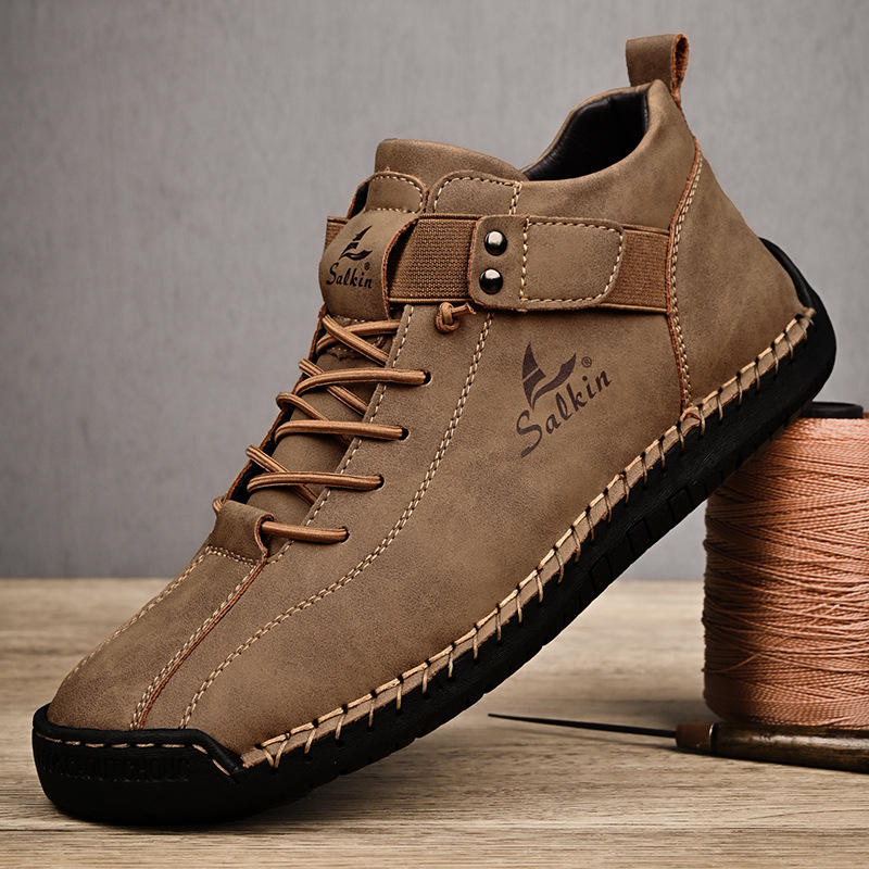 Plus Size Men's Leather Shoes Low-top Handmade foto 3