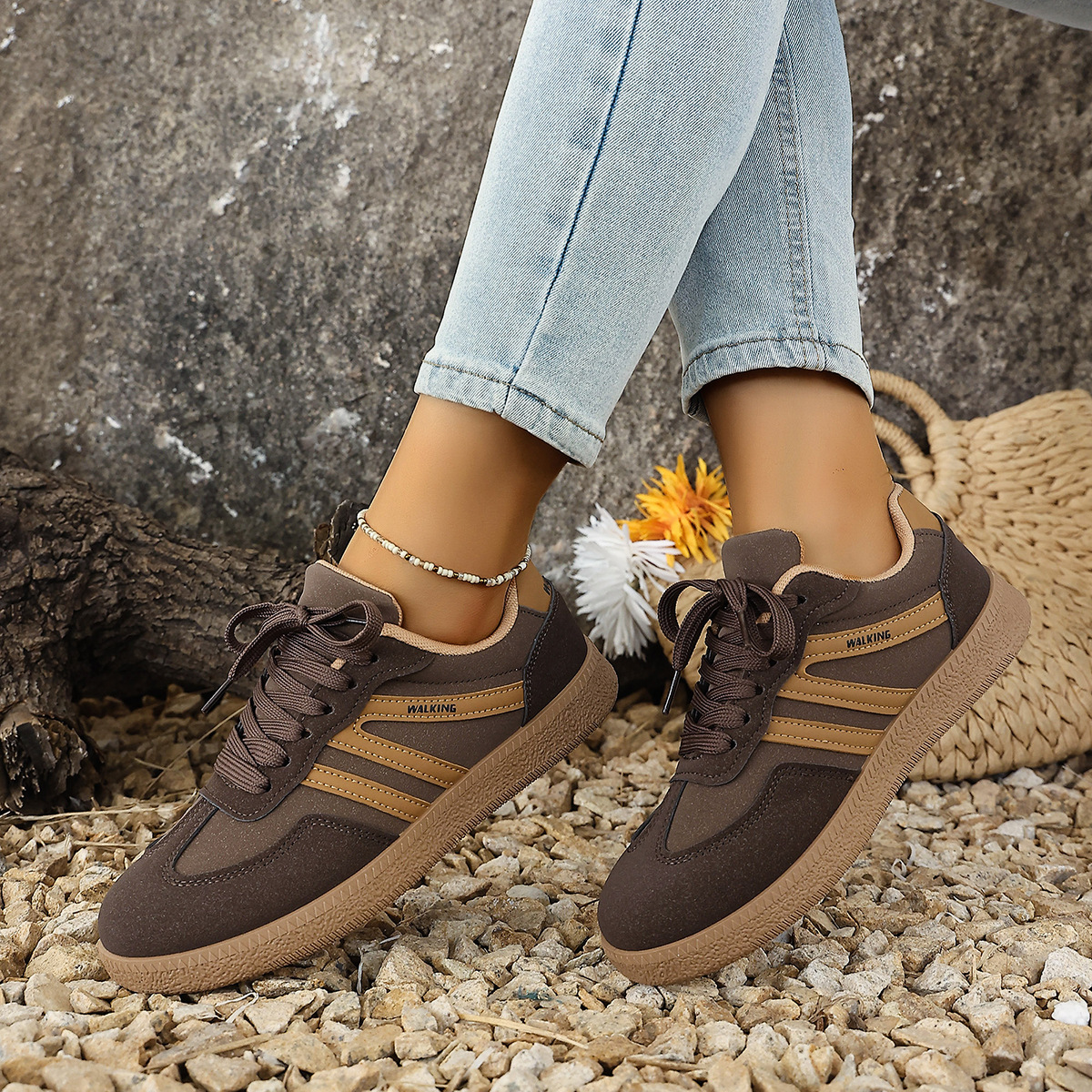 Large Size Color Blocked Round Toe Women's Shoes foto 4