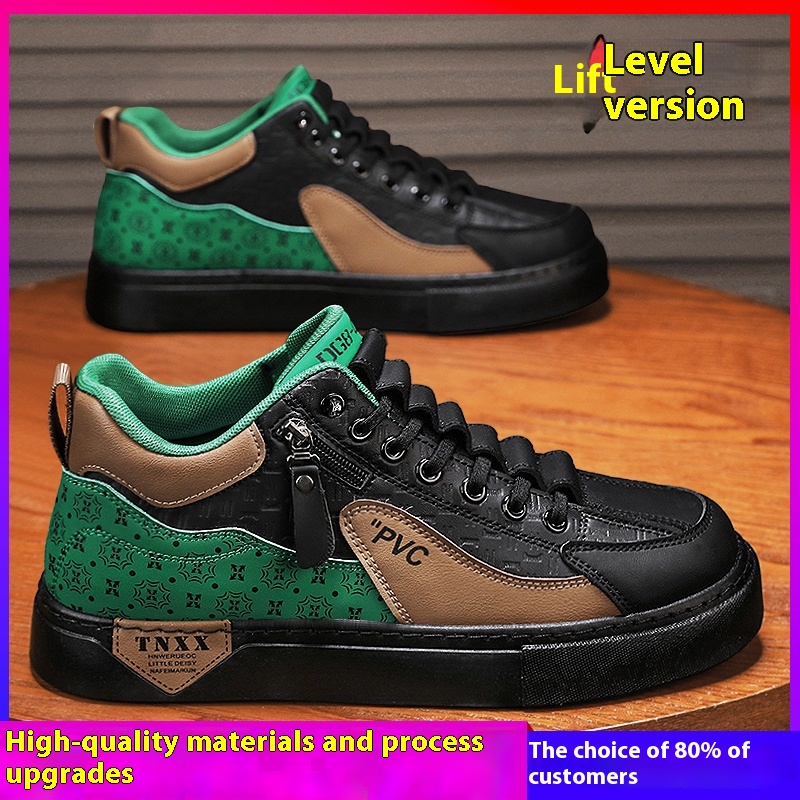 High-top Slip-on Board Shoes Teenagers Soft Bottom Waterproof Leather Shoes foto 5