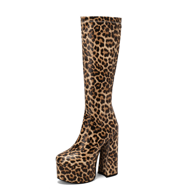 European And American Stretch Boots Waterproof Platform foto 5