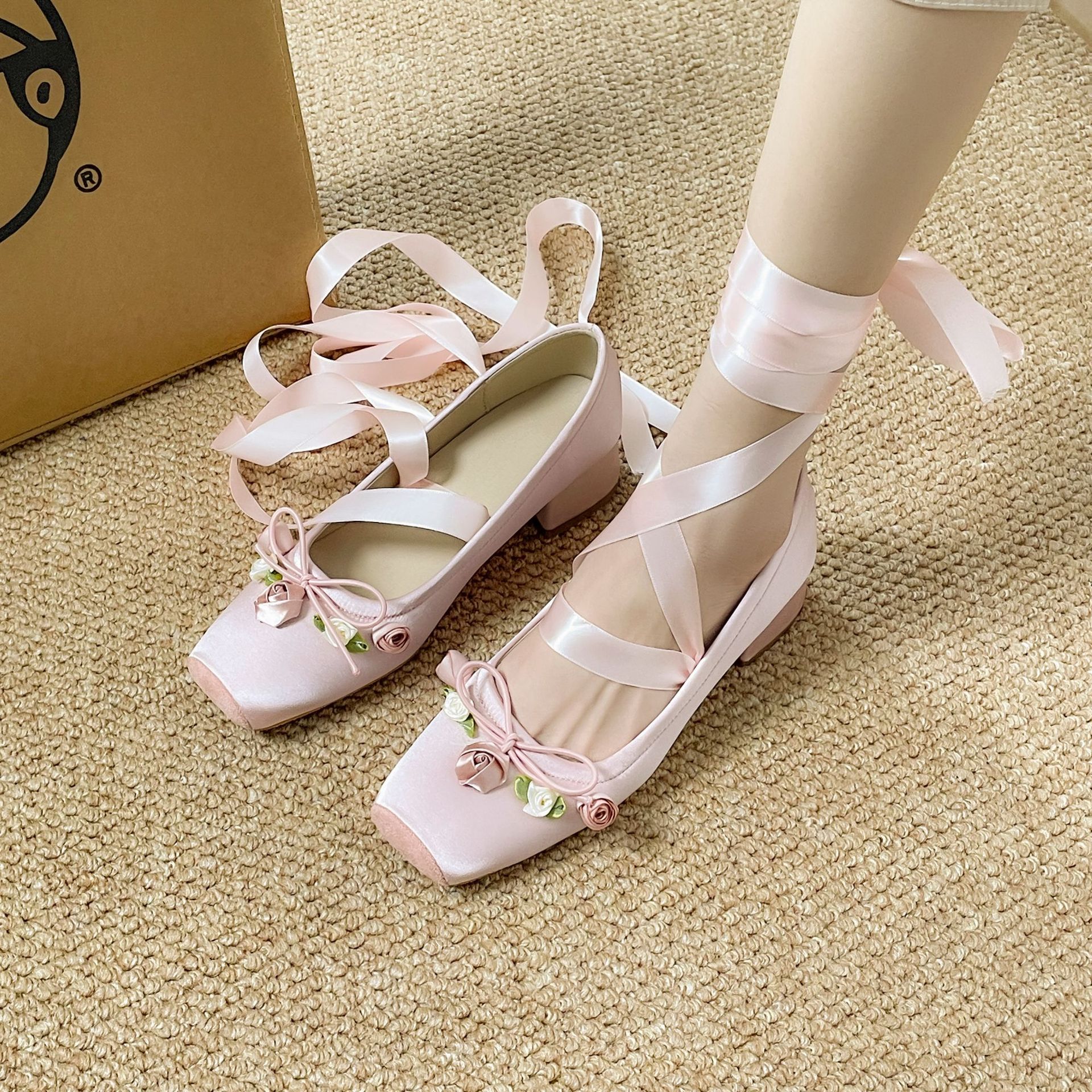 French Ballet Dance Shoe Women's Cross Strap foto 3