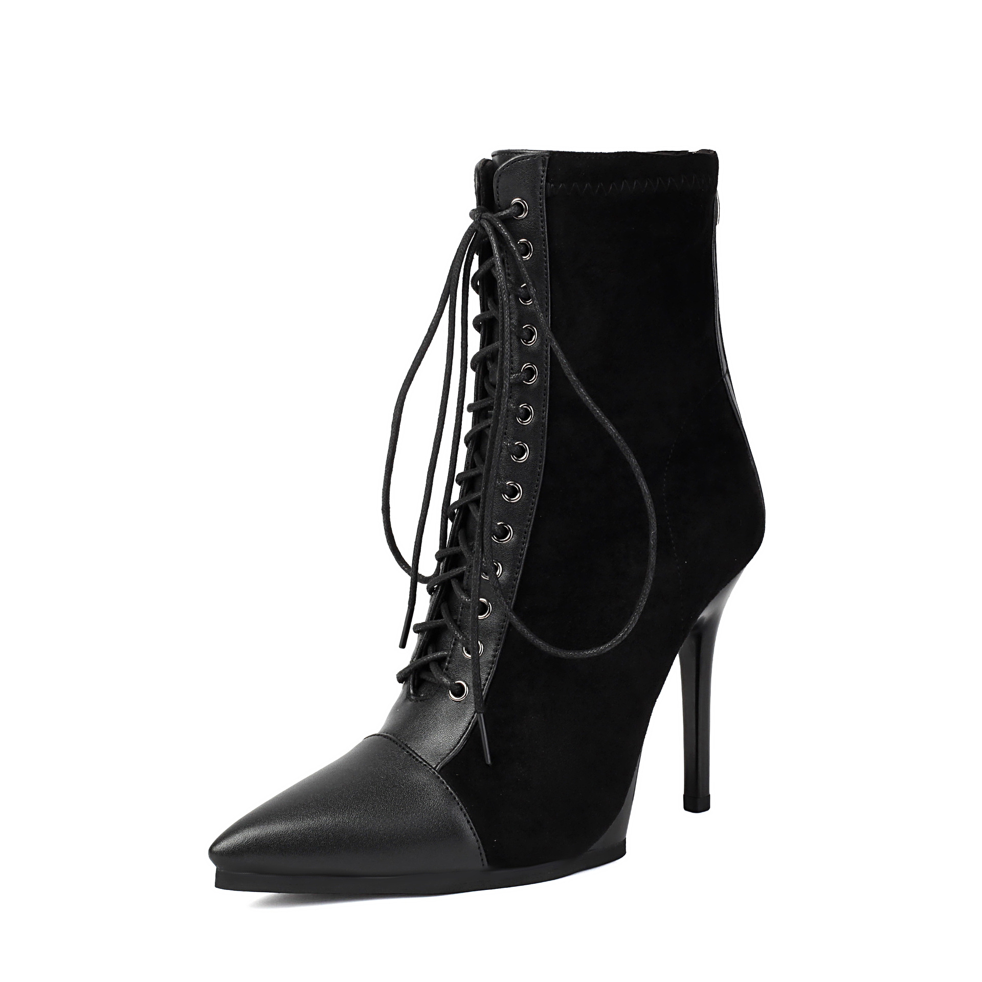 New Drawstring Patchwork European And American Women's Boots Short Pointed Knight Boots foto 3