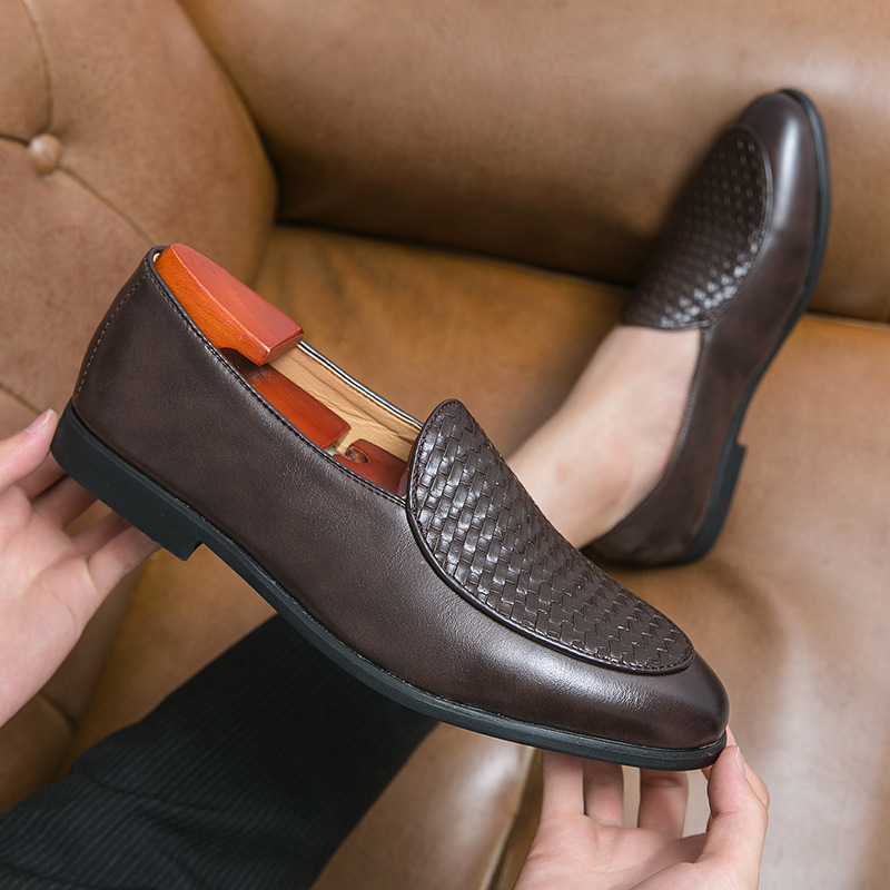 Business Casual Loafers Men's Simplicity Lightweight Laceless Leather Shoes foto 5