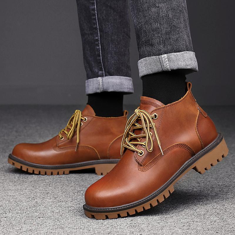 High Quality Height Increasing Insole First Layer Cowhide Big Head Men's Shoes foto 5