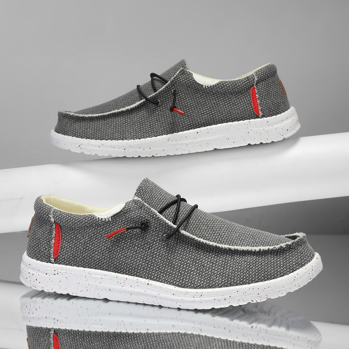 Autumn Men's Laceless Canvas Shoes Plus Size Breathable foto 4