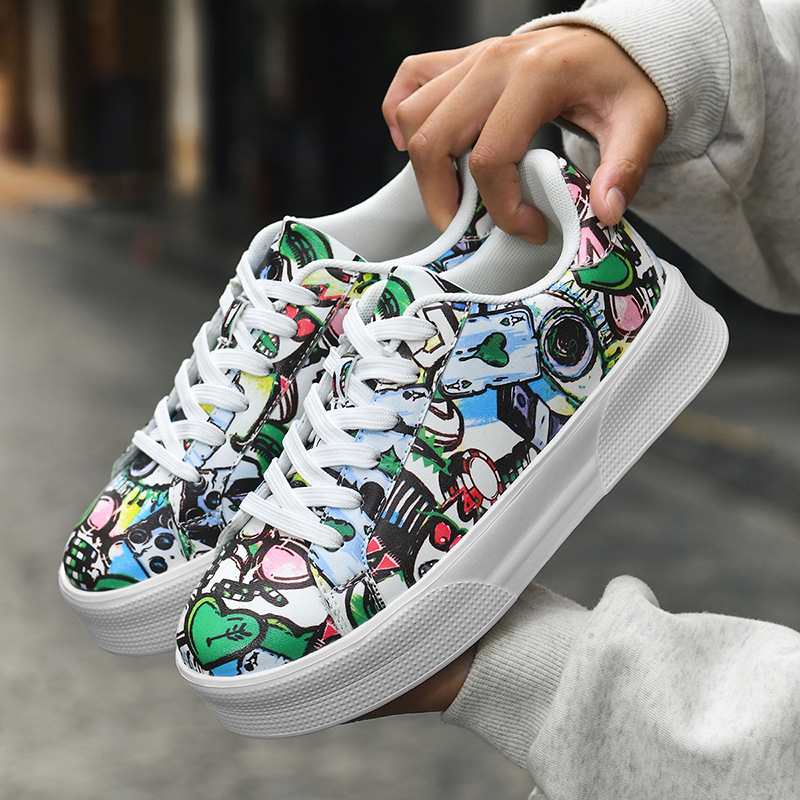 Couple Sneakers Printed Embroidered Cloth Low-top Soft Bottom foto 2