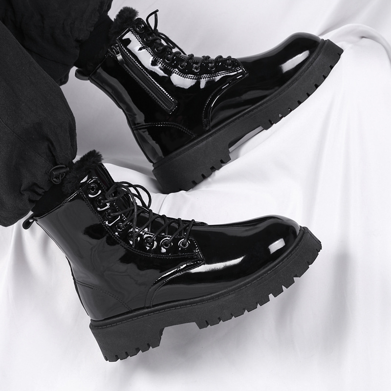 Martin Black Working Wear British Style Casual Motorcycle Leather Boots foto 2