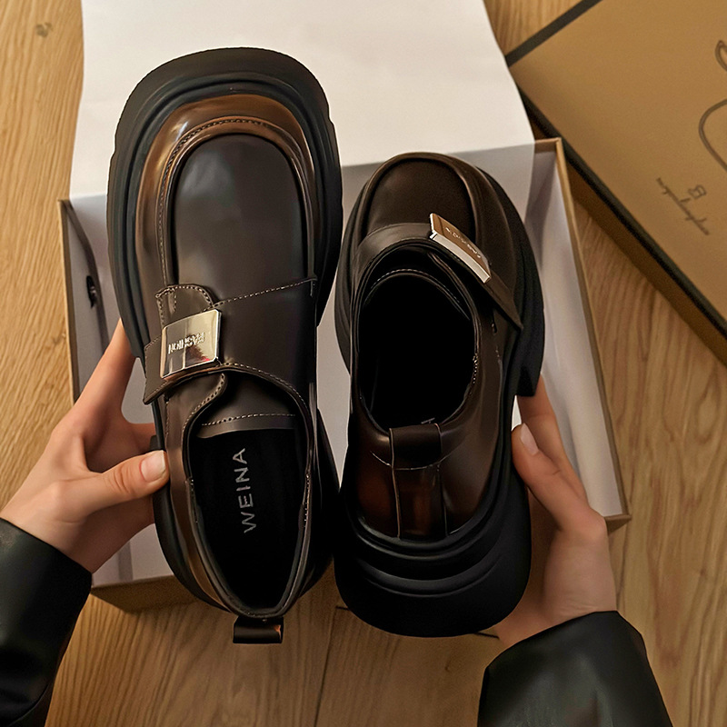 Fashion Metal Buckle Small Leather Shoes foto 2