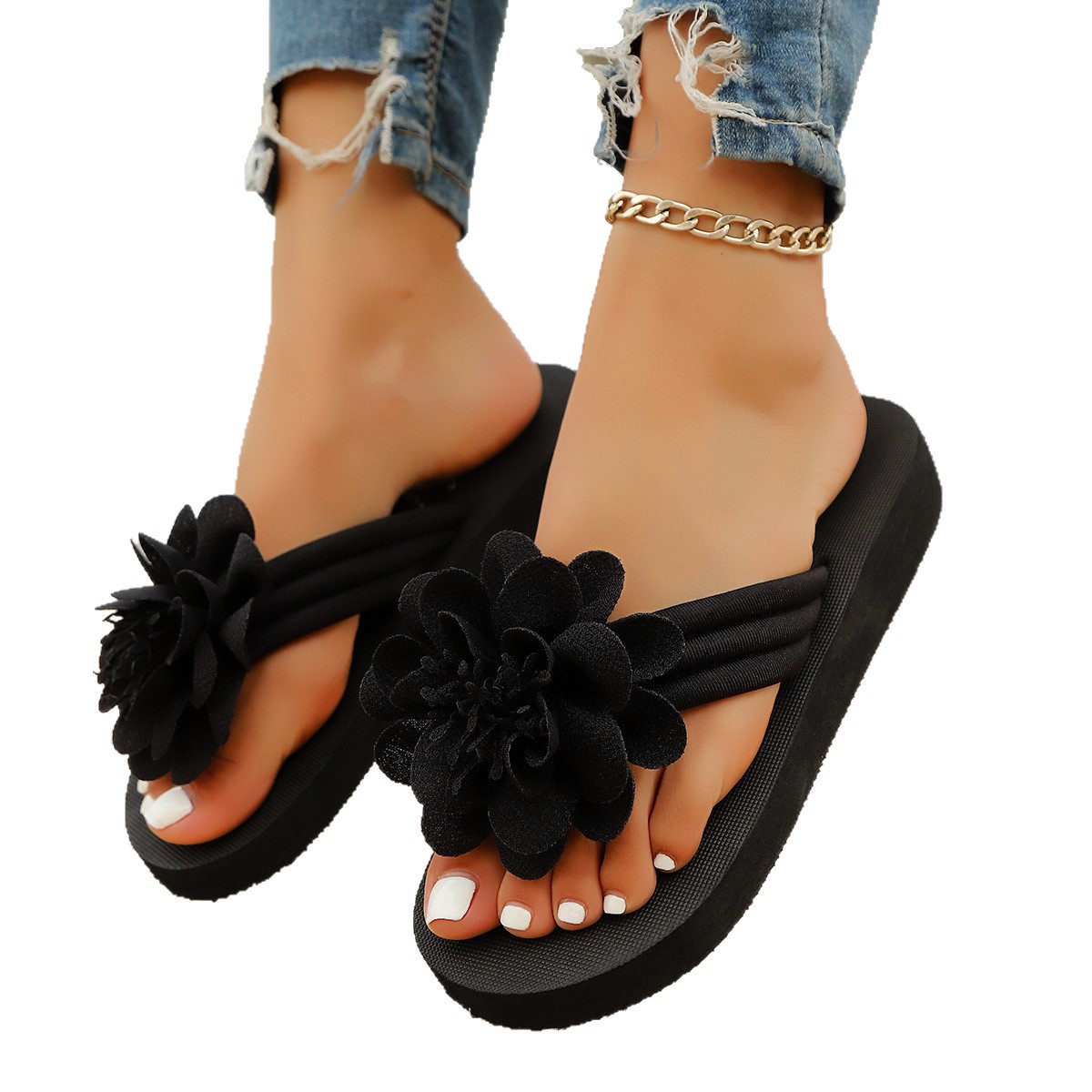 Flower Flip-flops Casual And Lightweight Beach Shoes foto 5