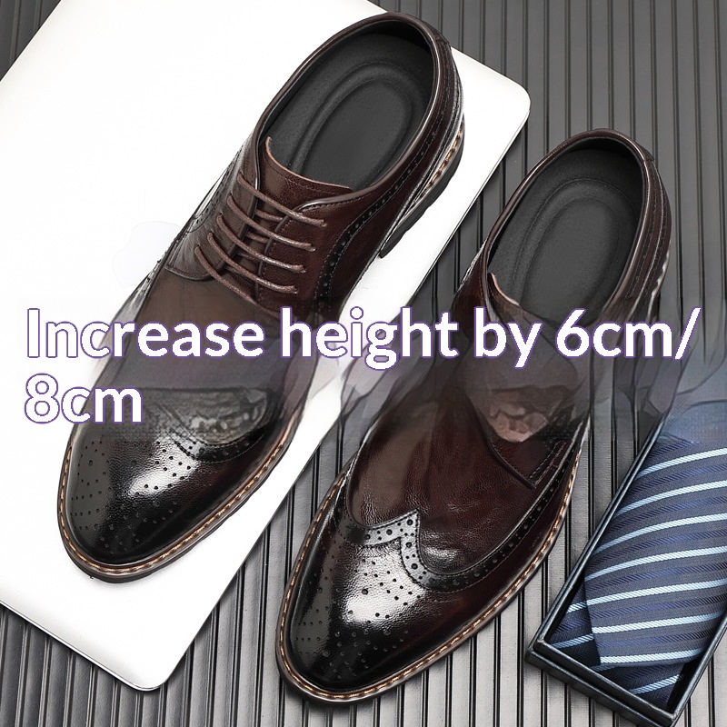 Bullock Men's 8cm Height-increasing Derby Shoes In British Style foto 5