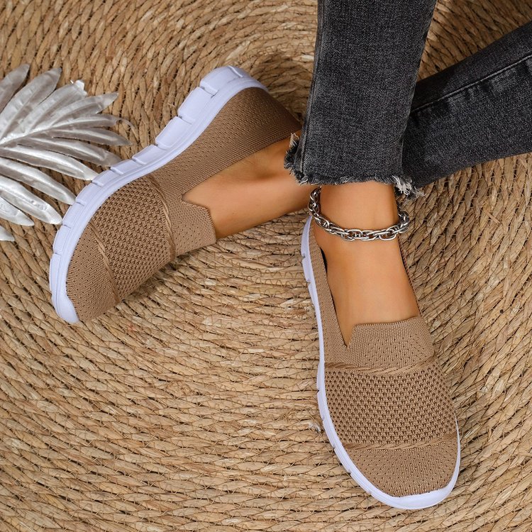 Mesh Breathable Flat Solid Color Casual Shoes For Women foto 3
