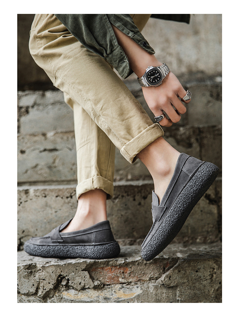 Men's Trendy Fashion Suede Genuine Leather Casual Shoes foto 3