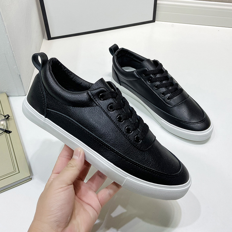 White Shoes Men's Four Seasons Breathable Teenagers Pure White foto 4