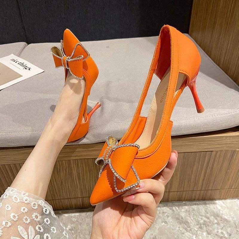 French-style High-heeled Wedding Shoes Bridal Womens Shoes With A Slender Pointed Toe
